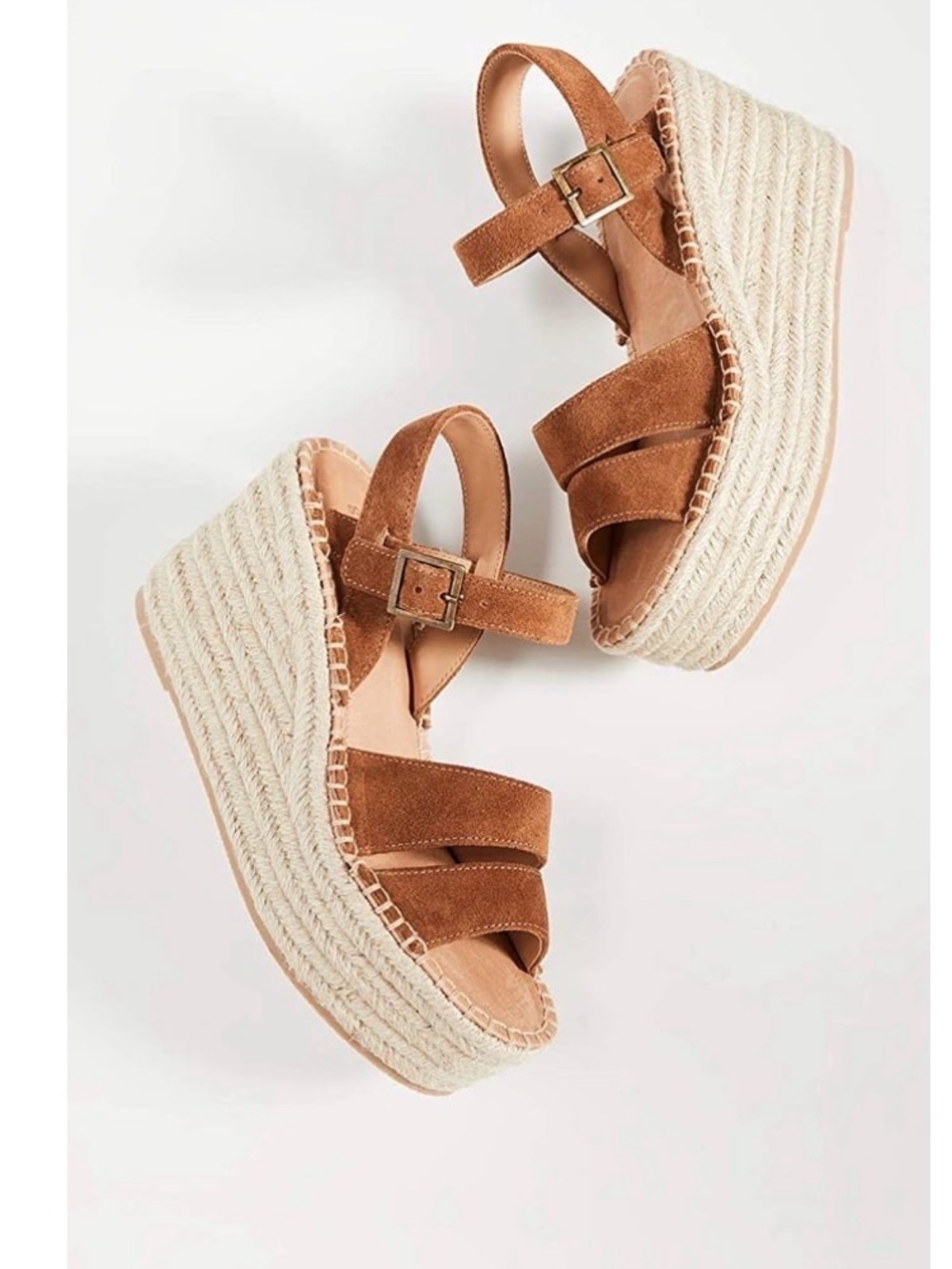 Soludos Womens Como Platform Wedge Sandals Brown suede size 6 preowned